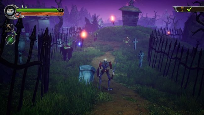 Po otwarciu bramy rozprawcie się z hordą zombie, przeczytajcie księgę i dojdźcie do posągu Anioła, a na prawo od niego znajdziecie kolejną księgę - Cmentarz | Opis przejścia MediEvil - MediEvil - poradnik do gry