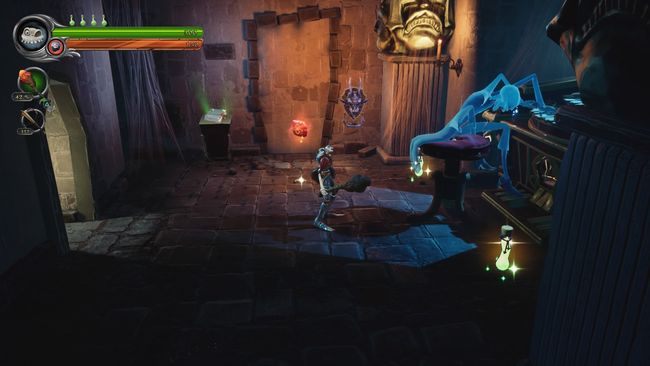 Teraz idźcie użyć Runę Chaosu i przesuwajcie blok z pochodnią po wyznaczonej drodze - Mauzoleum na wzgórzu | Opis przejścia MediEvil - MediEvil - poradnik do gry