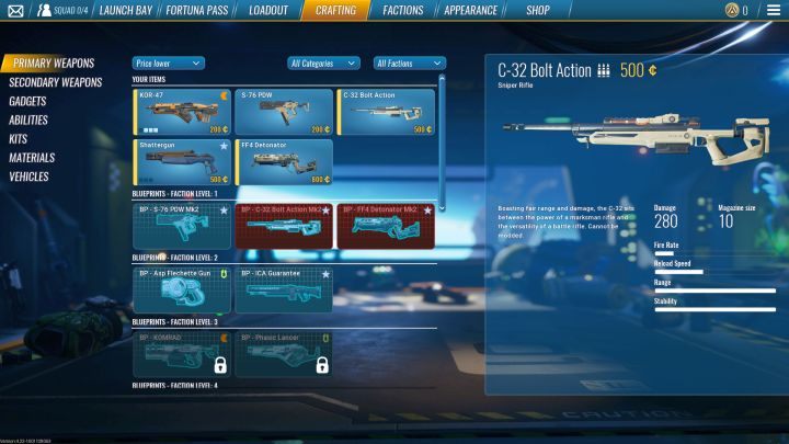 W zakładce Przeróbki (Crafting) znajdziesz broń i przedmioty możliwe do stworzenia i zmodyfikowania. - Rzemiosło i modyfikacja ekwipunku w The Cycle - The Cycle - poradnik do gry