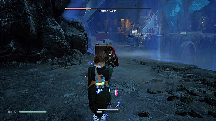 Pojedynek ten ma niestety odgórnie narzucone zakończenie - Cal musi zostać pojmany przez łowcę nagród - Crusher Hagop (planeta Zeffo) | Boss w Jedi Upadły Zakon / Fallen Order - Star Wars Jedi Fallen Order - poradnik do gry