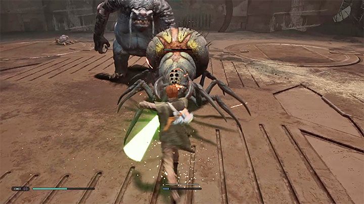 W pierwszej części bitwy na arenie będą pojawiały się mniejsze i większe potwory - Crusher Hagop - walki na arenie | Boss w Jedi Upadły Zakon / Fallen Order - Star Wars Jedi Fallen Order - poradnik do gry