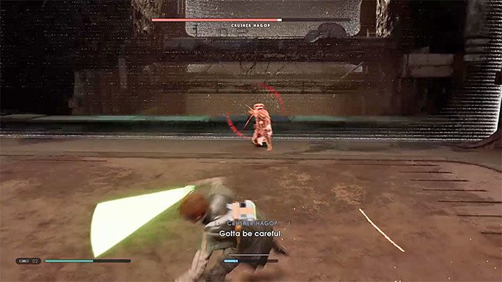 Boss w dalszym ciągu będzie korzystał także ze starych ataków, tzn - Crusher Hagop - walki na arenie | Boss w Jedi Upadły Zakon / Fallen Order - Star Wars Jedi Fallen Order - poradnik do gry