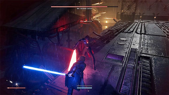 Drugą Siostrę możesz próbować atakować po nieudanych atakach z jej strony - Prolog (Wysypisko) - solucja Jedi Upadły zakon / Fallen Order - Star Wars Jedi Fallen Order - poradnik do gry
