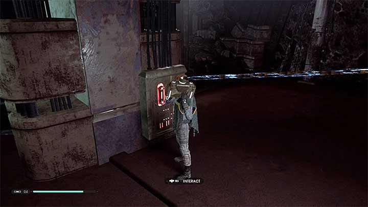 Użyj pchnięcia Mocy na uszkodzonym przejściu i przeciśnij się między ścianami - Rozdział 4 Więzienie - solucja Jedi Upadły zakon / Fallen Order - Star Wars Jedi Fallen Order - poradnik do gry