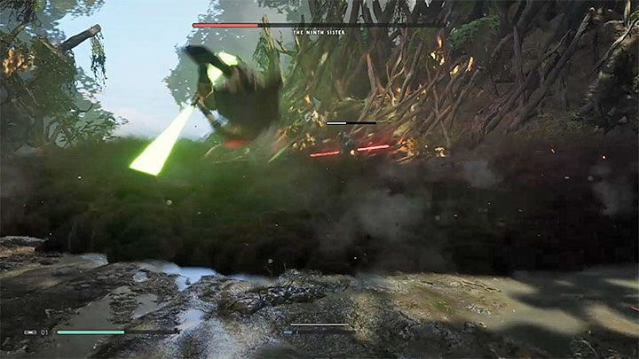Do trzeciej fazy bitwy nieoficjalnie awansujesz po tym jak bossowi pozostanie około 1/3 paska zdrowia - Rozdział 4 Dziewiąta Siostra i opuszczenie Kashyyyk - solucja Jedi Upadły zakon - Star Wars Jedi Fallen Order - poradnik do gry