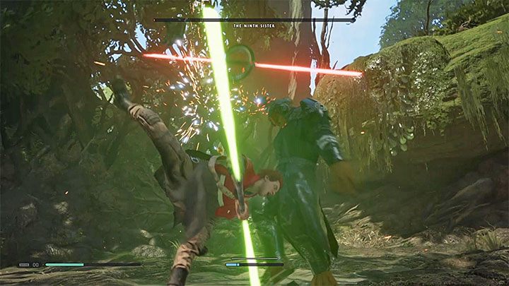 Innym utrudnieniem trzeciej fazy walk jest to, że boss może wykonywać szarże jedną po drugiej - Rozdział 4 Dziewiąta Siostra i opuszczenie Kashyyyk - solucja Jedi Upadły zakon - Star Wars Jedi Fallen Order - poradnik do gry