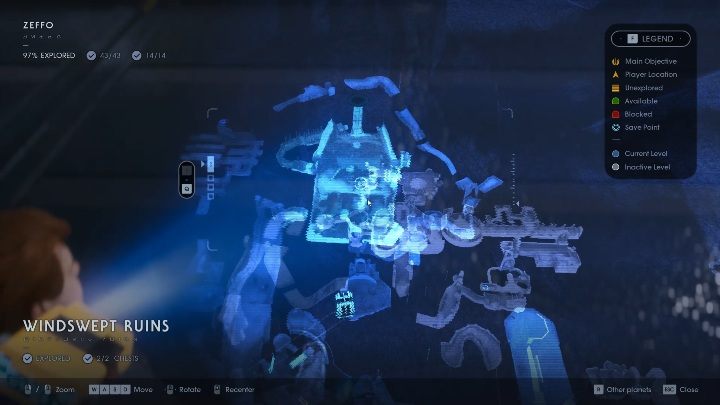 Część mapy: Windswept Ruins - Nasiona w Jedi Upadły zakon / Fallen Order - Star Wars Jedi Fallen Order - poradnik do gry