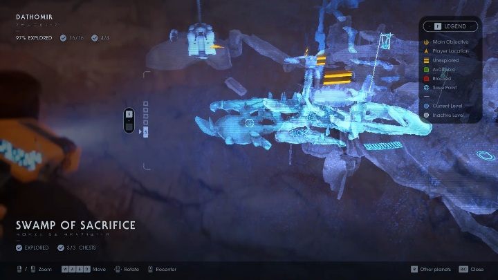 Część mapy: Swamp of Sacrifice - Nasiona w Jedi Upadły zakon / Fallen Order - Star Wars Jedi Fallen Order - poradnik do gry