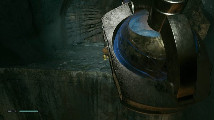 Gdy część rozhuśta się musisz się jej chwycić i przeskoczyć na drugą stronę - Tomb of Eilram | Grobowce w Jedi Upadły zakon / Fallen Order - Star Wars Jedi Fallen Order - poradnik do gry