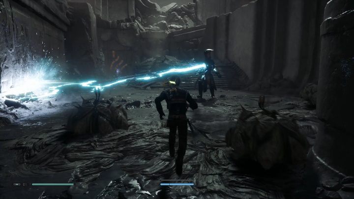 Gdy dostaniesz się do kolejnego pomieszczenia natrafisz na strażnika - Tomb of Eilram | Grobowce w Jedi Upadły zakon / Fallen Order - Star Wars Jedi Fallen Order - poradnik do gry