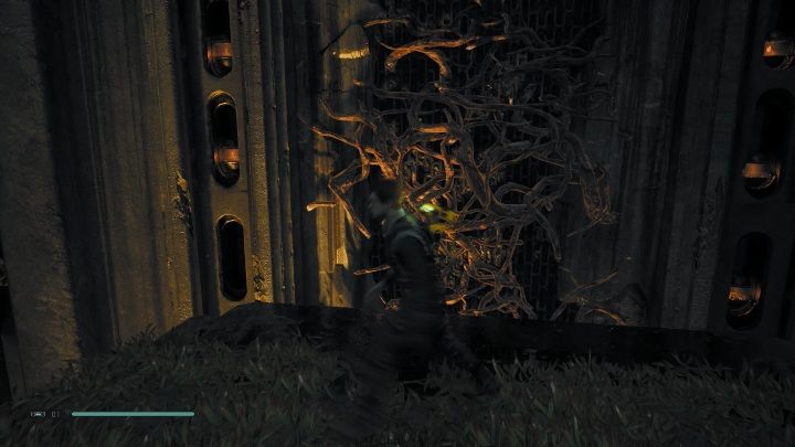 Po dostaniu się na górę wyjmij kulę ze ściany i uderz nią w gałęzie - Tomb of Miktrull | Grobowce w Jedi Upadły zakon / Fallen Order - Star Wars Jedi Fallen Order - poradnik do gry