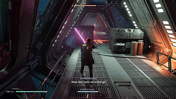 Podążaj wąskim korytarzem i eliminuj kolejnych Szturmowców - Rozdział 6 Fortress Inquisitorius - finał - solucja Jedi Upadły zakon - Star Wars Jedi Fallen Order - poradnik do gry