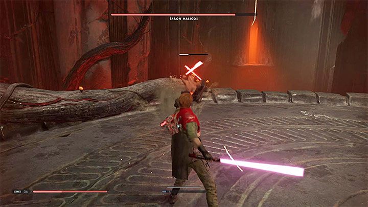 Możesz łatwo przerywać ataki Malicosa z użyciem pchnięcia Mocy - Taron Malicos | Boss w Jedi Upadły Zakon / Fallen Order - Star Wars Jedi Fallen Order - poradnik do gry