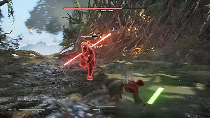 O wiele poważniejszym nowym atakiem Dziewiątej Siostry jest czerwona szarża - Dziewiąta Siostra | Boss w Jedi Upadły Zakon / Fallen Order - Star Wars Jedi Fallen Order - poradnik do gry