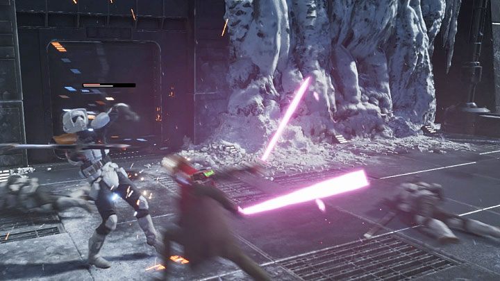 Użyj od razu nowego miecza świetlnego żeby przebić się przez lodowy korytarz - Rozdział 5 Ilum - solucja Jedi Upadły zakon / Fallen Order - Star Wars Jedi Fallen Order - poradnik do gry