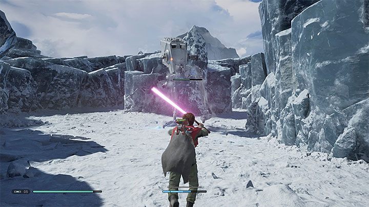 Po wyjściu z jaskiń Cal spotka dwie maszyny AT-ST - Rozdział 5 Ilum - solucja Jedi Upadły zakon / Fallen Order - Star Wars Jedi Fallen Order - poradnik do gry