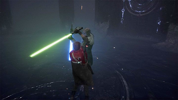 Po powrocie do grobowca znajdziesz się w słabo oświetlonym obszarze gdzie będzie stał Jaro Tapal - Rozdział 5 Gorgara i Grobowiec Kujeta - solucja Jedi Upadły zakon / Fallen Order - Star Wars Jedi Fallen Order - poradnik do gry