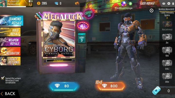 Jedna ze składowych Luck Royale, Diamond Royale. - Luck Royale | Garena Free Fire - Garena Free Fire - poradnik do gry