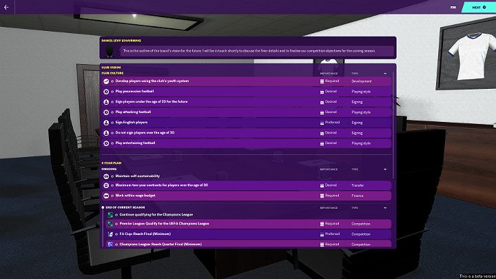 Po objęciu posady Managera w klubie, zarząd od razu prześle Ci swoje oczekiwania - Football Manager 2020 - Porady ogólne - Football Manager 2020 - poradnik do gry