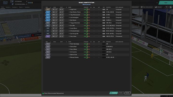 Nie bój się ściągać z murawy boiska najlepszych zawodników, jeśli nie spełniają Twoich oczekiwań i wprowadzaj na ich miejsce piłkarzy rezerwowych, którzy mogą w pozytywny sposób wpłynąć na grę całego zespołu - Football Manager 2020 - Porady ogólne - Football Manager 2020 - poradnik do gry