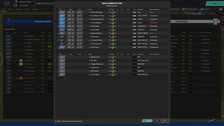 W każdym meczu rozegranym w grze Football Manager 2020 możesz przeprowadzić określoną ilość zmian - Mecz w Football Manager 2020 - Football Manager 2020 - poradnik do gry