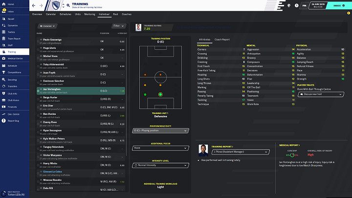 Trening indywidualny jest bardzo istotny dla rozwoju piłkarza ponieważ pozwala na przygotowanie go do pełnienia określonej roli w zespole - Treningi w Football Manager 2020 - Football Manager 2020 - poradnik do gry