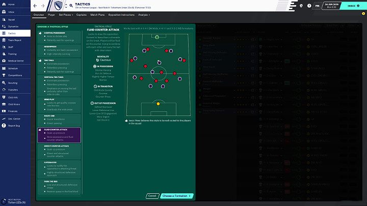 Football Manager 2020 pozwala Graczowi na ustawienie kilku taktyk, które można dowolnie modyfikować - Krok 7 - Pierwsza taktyka | Football Manager 2020 - Football Manager 2020 - poradnik do gry
