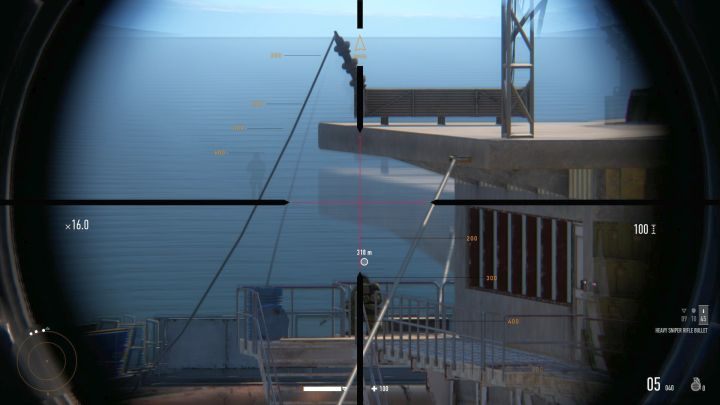 Prawidłowe ustawienie celownika względem celu oddalonego o trochę ponad 300 metrów. - Strzelanie w Sniper Ghost Warrior Contracts - Sniper Ghost Warrior Contracts - poradnik do gry