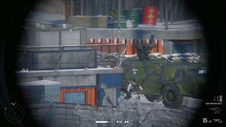 Uważaj, by przez przypadek nie przestrzelić jakiegoś wybuchowego obiektu. - Forteca Arakchayev (Arakchayev Fortress) | Solucja Sniper Ghost Warrior Contracts - Sniper Ghost Warrior Contracts - poradnik do gry