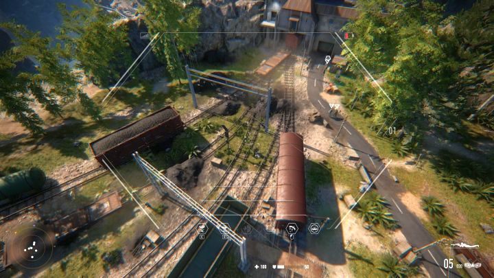 Dron znacząco ułatwia rekonesans w tym miejscu. - Stacja Sibirskaya-7 (Sibirskaya-7 Junction) | Solucja Sniper Contracts - Sniper Ghost Warrior Contracts - poradnik do gry