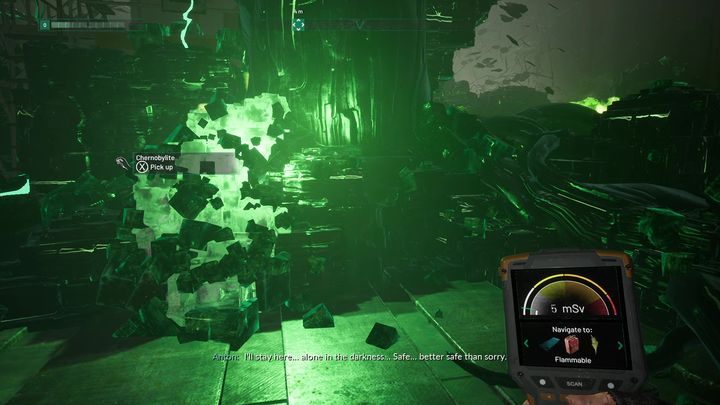 Gdy dotrzesz do czarnobylitu, wejdź z nim w interakcję a uruchomi się cut-scena - Chernobylite: Prolog, Elektrownia - solucja, opis przejścia - Chernobylite - poradnik do gry