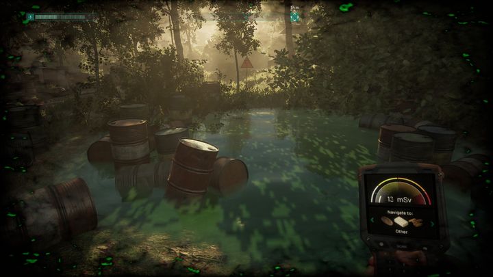 Dodatkowo z poziomu licznika możecie także uruchomić przeszukiwanie terenu, co pozwoli Wam w prosty sposób zlokalizować równego rodzaju surowce - Chernobylite: Eksploracja - otwartość świata - Chernobylite - poradnik do gry