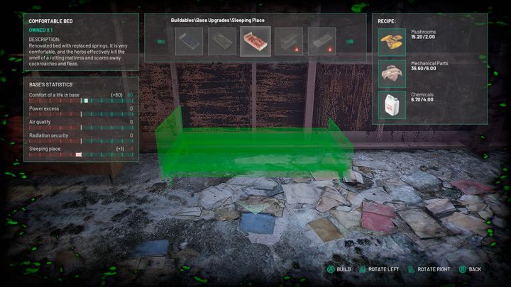 W pierwszej kolejności, oprócz łóżek, postawcie generator oraz prasę hydrauliczną - Chernobylite: Baza - rozbudowa, parametry - Chernobylite - poradnik do gry