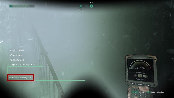 Odpowiedz, kontynuując zacytowany przez niego poemat (poprawna odpowiedź jest oznaczona odpowiednim komentarzem), a unikniesz pułapki - Chernobylite: Tarkan hideout - solucja, opis przejścia - Chernobylite - poradnik do gry