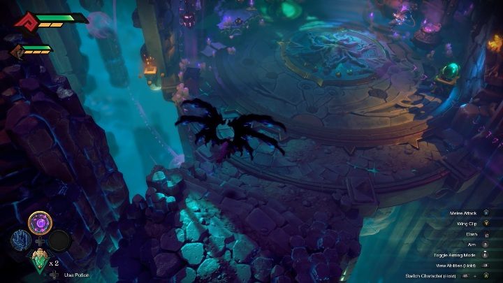 Skrzydła ułatwią Ci manewrowanie podczas skoku dzięki czemu nie będziesz spadał w przepaść i męczył się przeskokiem na drugą stronę - Darksiders Genesis: Świat gry - jak się poruszać? - Darksiders Genesis - poradnik do gry
