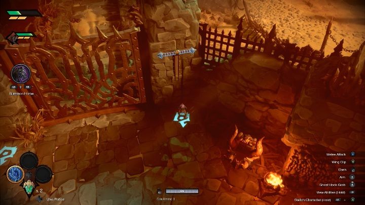 Wszystkie mechanizmy/dźwignie w grze zostały oznaczone niebieskim kolorem - Darksiders Genesis: Świat gry - jak się poruszać? - Darksiders Genesis - poradnik do gry