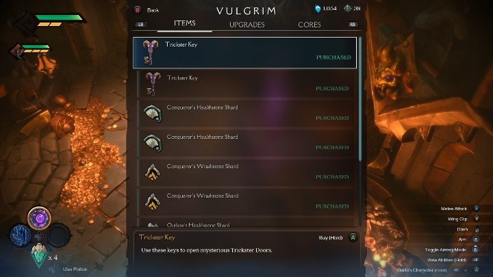 Jeśli interesuje Cię kupno jakiegoś przedmiotu możesz podbiec, w każdej chwili, do kamienia i zakupić daną rzecz - Darksiders Genesis: Sklepy - czy są tylko w Pustce? - Darksiders Genesis - poradnik do gry