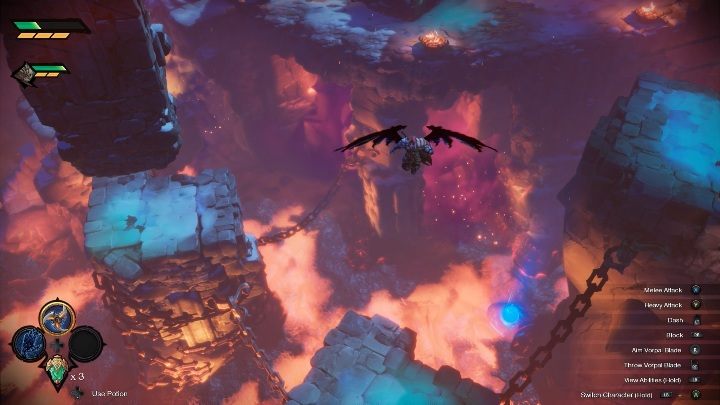 Aby użyć skrzydeł musisz dwa razy kliknąć odpowiedni klawisz (A w przypadku pada) - Darksiders Genesis: Skrzydła - jak używać? - Darksiders Genesis - poradnik do gry