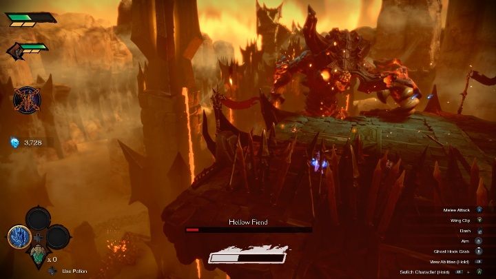 W trakcie walki pojawią się również zwykli przeciwnicy - Darksiders Genesis: Hollow Fiend boss - rozdział 1, walka - Darksiders Genesis - poradnik do gry