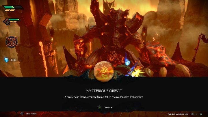 Za pokonanie Hollow Fiend otrzymasz Mysterious Object - Darksiders Genesis: Hollow Fiend boss - rozdział 1, walka - Darksiders Genesis - poradnik do gry