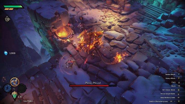 Potwór potrafi również machać łapami - Darksiders Genesis: Molten Hound boss - rozdział 4, walka - Darksiders Genesis - poradnik do gry