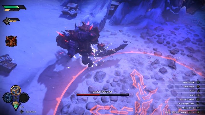 Ta walka toczy się na otwartym terenie - Darksiders Genesis: Legion Boltspitter boss - rozdział 5, walka - Darksiders Genesis - poradnik do gry