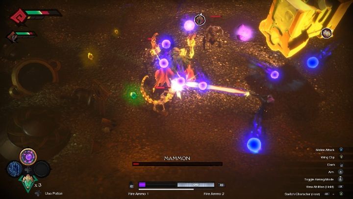 Stale kontroluj ilość swojego zdrowia, aby nie umrzeć w ostatniej fazie walki - Darksiders Genesis: Mammon boss - rozdział 6, walka - Darksiders Genesis - poradnik do gry
