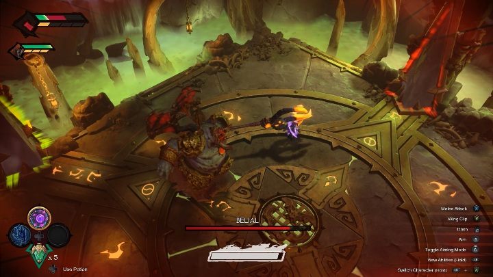Belial potrafi nabić Cię na swój trójząb - Darksiders Genesis: Belial boss - rozdział 9, walka - Darksiders Genesis - poradnik do gry