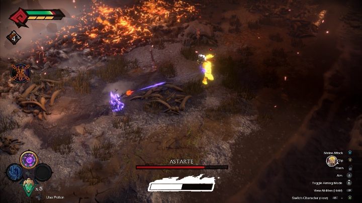 Po utracie 1 życia przeciwnik schowa się, a na mapie pojawią się jego sojusznicy - Darksiders Genesis: Astarte boss - rozdział 10, walka - Darksiders Genesis - poradnik do gry