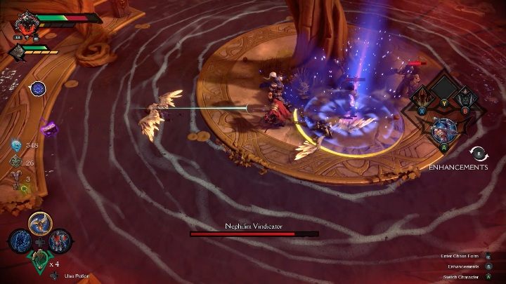 Boss potrafi rzucać bombami - Darksiders Genesis: Nephilim Vindicator boss - rozdział 11, walka - Darksiders Genesis - poradnik do gry