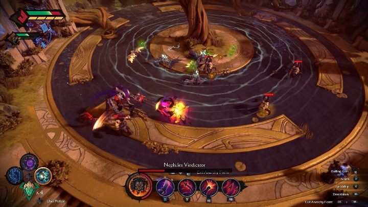 Świetnym sposobem na pokonanie sojuszników bossa jest uruchomienie Chaosu/Anarchii - Darksiders Genesis: Nephilim Vindicator boss - rozdział 11, walka - Darksiders Genesis - poradnik do gry