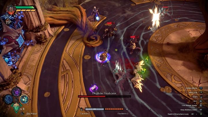 Zabicie bossa eliminuje z gry również wszystkich sojuszników przeciwnika - Darksiders Genesis: Nephilim Vindicator boss - rozdział 11, walka - Darksiders Genesis - poradnik do gry