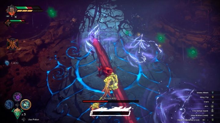 Stormcaller może wyrzucać również wiązki prądu - Darksiders Genesis: Stormcaller boss - rozdział 12, walka - Darksiders Genesis - poradnik do gry