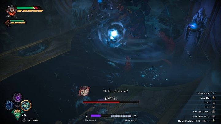 Przeciwnik potrafi tworzyć tarcze obronną - Darksiders Genesis: Dagon boss - rozdział 13, walka - Darksiders Genesis - poradnik do gry